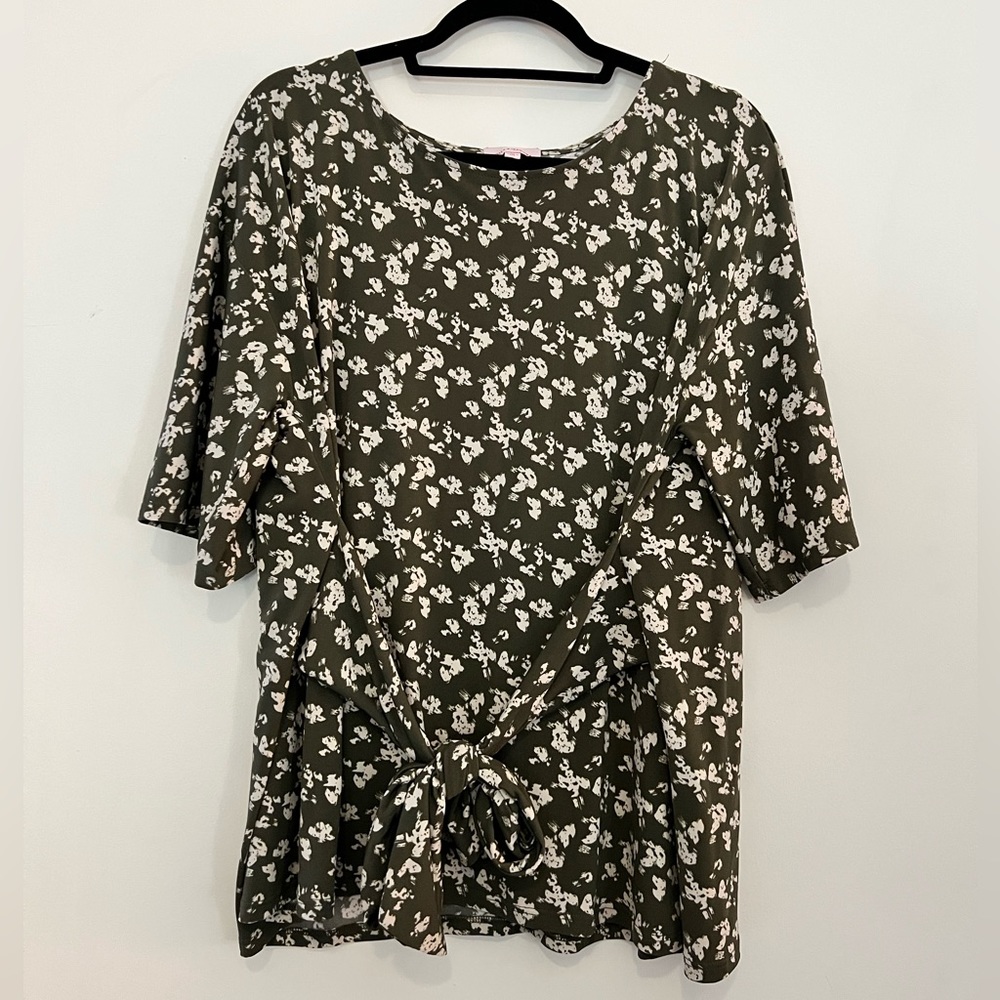 Molly & Isadora Tie Waist Blouse Size 1X NWOT